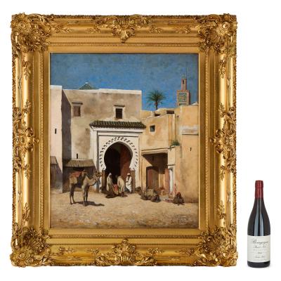 Daniel J Strain Large 19th century American Orientalist painting by Strain