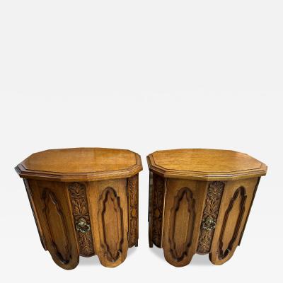 Daniel Jones Inc Unique Pair Daniel Jones inc Walnut Spanish Revival Night Stand End Table
