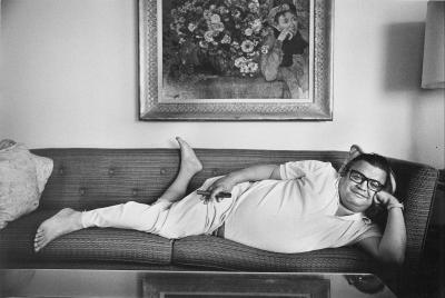 Daniel Kramer Mario Puzo Posing on Couch
