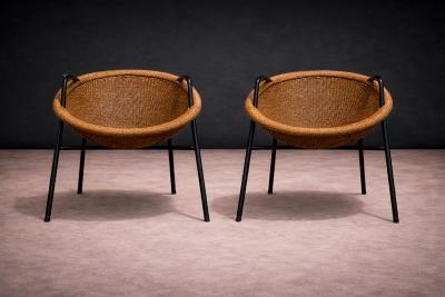 Daniel R Johnson Brazilian Mid Century Modern Wicker Chair Daniel R Johnson 1950s