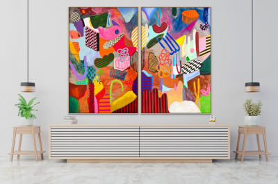 Daniela Marin Playful Garden I Abstract painting 2021