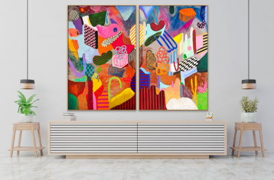 Daniela Marin Playful Garden II Abstract painting 2021