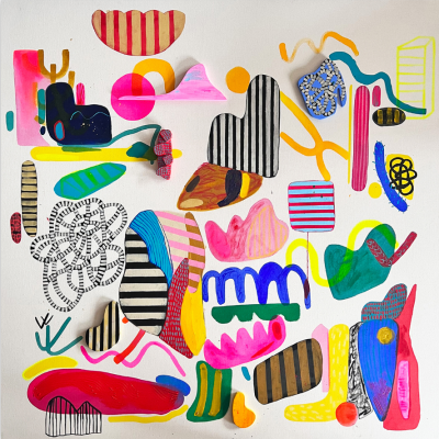 Daniela Marin Refuge from an inhabited desert Abstract painting 2023