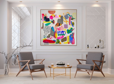 Daniela Marin Refuge from an inhabited desert Abstract painting 2023