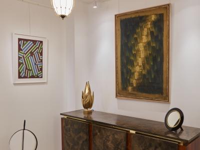 Danil Panagopoulos large oil on jute framed 1989
