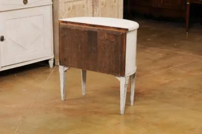Danish 1790s Louis XVI Period Painted Carved Demilune Two Drawer Chest LiL