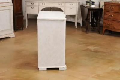 Danish 1880s Off White Painted Serpentine Front Chest with Graduated Drawers