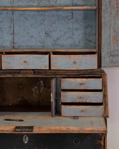 Danish 18th Century Bow Fronted Rococo Secretary