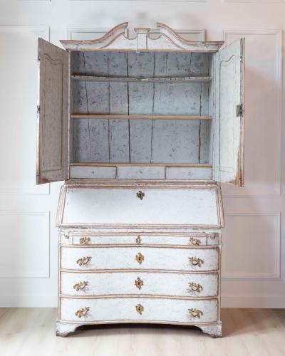 Danish 18th Century Rococo Secretary c 1760
