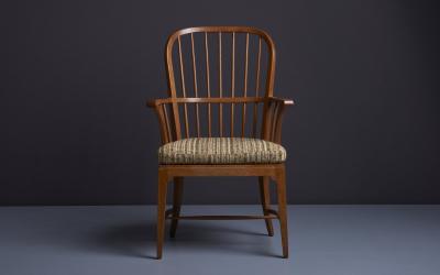 Danish 1950s Oak Windsor Arm Chair with Webbed Seat