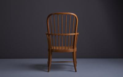 Danish 1950s Oak Windsor Arm Chair with Webbed Seat