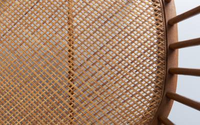 Danish 1950s Oak Windsor Arm Chair with Webbed Seat