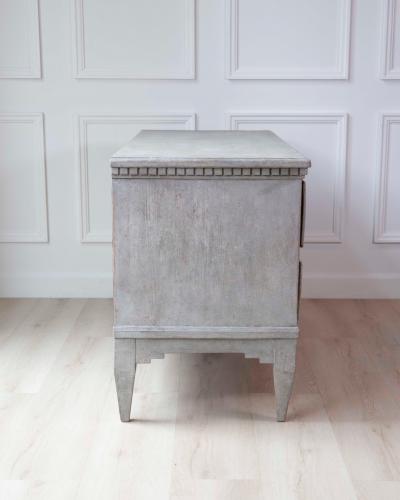 Danish 19th Century Gustavian Grey Painted Chest of Drawers