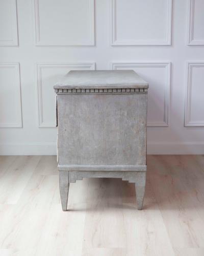 Danish 19th Century Gustavian Grey Painted Chest of Drawers