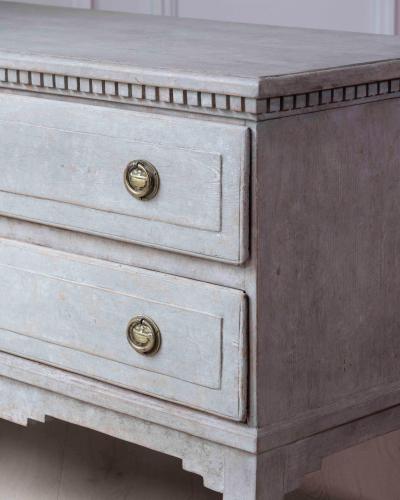 Danish 19th Century Gustavian Grey Painted Chest of Drawers