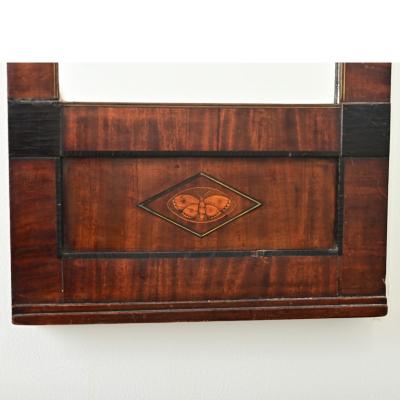 Danish 19th Century Mahogany Inlay Narrow Mirror