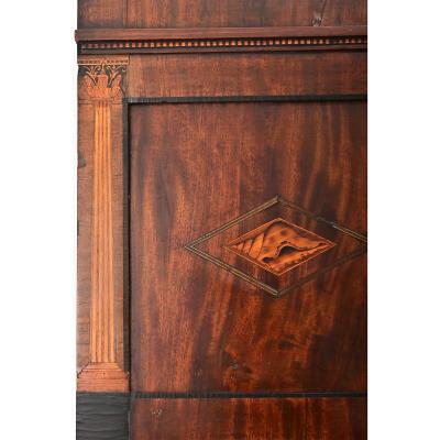 Danish 19th Century Mahogany Inlay Narrow Mirror