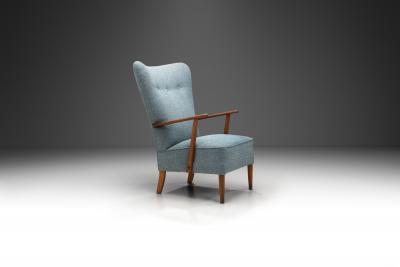 Danish Armchair in Teak with Brass Capped Legs Denmark circa 1950s