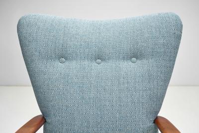 Danish Armchair in Teak with Brass Capped Legs Denmark circa 1950s