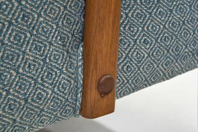 Danish Armchair in Teak with Brass Capped Legs Denmark circa 1950s