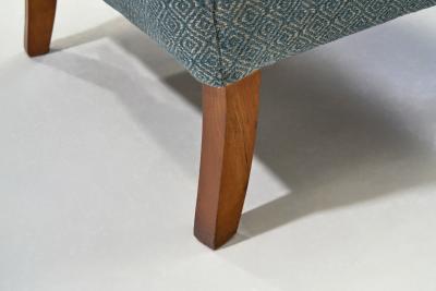 Danish Armchair in Teak with Brass Capped Legs Denmark circa 1950s