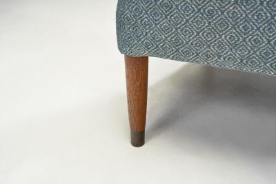 Danish Armchair in Teak with Brass Capped Legs Denmark circa 1950s