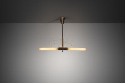 Danish Art Deco Brass Hanging Lamp Denmark 1940s