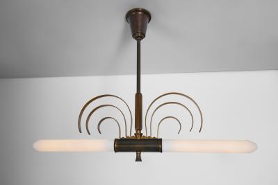 Danish Art Deco Brass Hanging Lamp Denmark 1940s