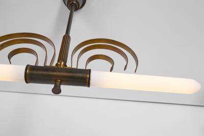 Danish Art Deco Brass Hanging Lamp Denmark 1940s