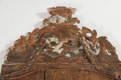 Danish Baroque Carved Giltwood Mirror with Original Plate