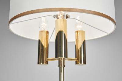 Danish Brass Table Lamp with Tripod Base Denmark 20th century