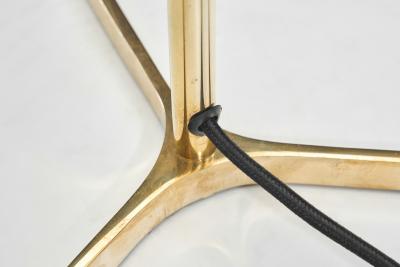 Danish Brass Table Lamp with Tripod Base Denmark 20th century