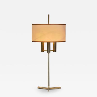 Danish Brass Table Lamp with Tripod Base Denmark 20th century