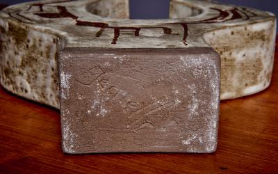 Danish Bullhorn Ceramic Sculpture like Vase signed Jeanette 1970s