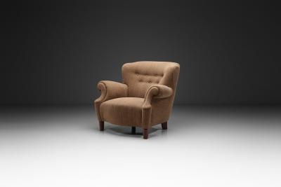 Danish Cabinetmaker Armchair in Light Brown Upholstery Denmark 1940s