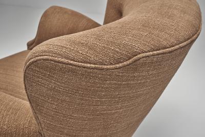 Danish Cabinetmaker Armchair in Light Brown Upholstery Denmark 1940s