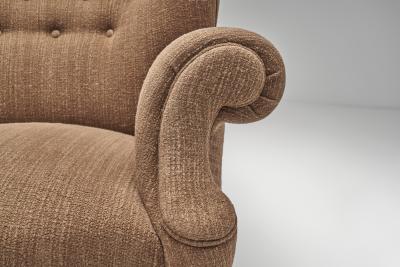 Danish Cabinetmaker Armchair in Light Brown Upholstery Denmark 1940s
