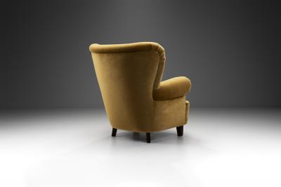 Danish Cabinetmaker Armchair with Beech Legs Denmark ca 1940s
