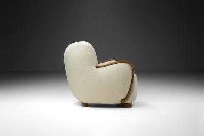 Danish Cabinetmaker Armchair with Curved Armrests Denmark 1940s