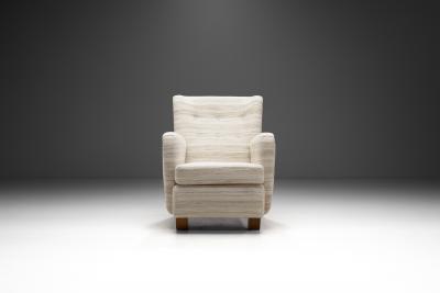 Danish Cabinetmaker Armchair with Stained Beech Legs Denmark ca 1940s
