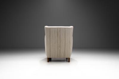 Danish Cabinetmaker Armchair with Stained Beech Legs Denmark ca 1940s