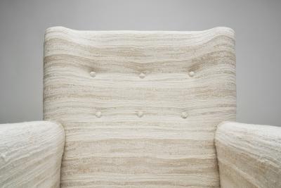Danish Cabinetmaker Armchair with Stained Beech Legs Denmark ca 1940s