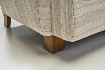 Danish Cabinetmaker Armchair with Stained Beech Legs Denmark ca 1940s