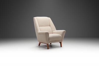 Danish Cabinetmaker Armchair with Teak Base Denmark 1960s