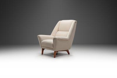 Danish Cabinetmaker Armchair with Teak Base Denmark 1960s