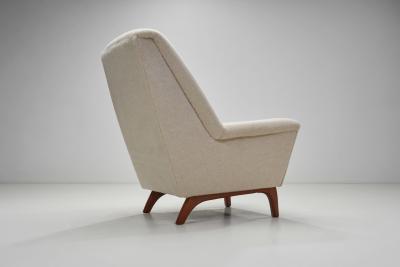 Danish Cabinetmaker Armchair with Teak Base Denmark 1960s