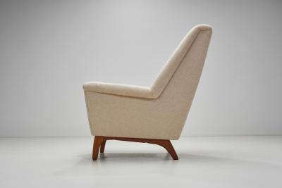 Danish Cabinetmaker Armchair with Teak Base Denmark 1960s