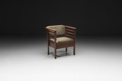 Danish Cabinetmaker Armchair with Wooden Frame Denmark Mid 20th Century