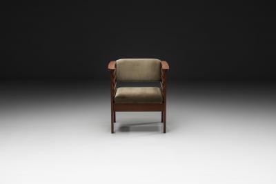 Danish Cabinetmaker Armchair with Wooden Frame Denmark Mid 20th Century