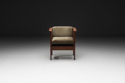 Danish Cabinetmaker Armchair with Wooden Frame Denmark Mid 20th Century